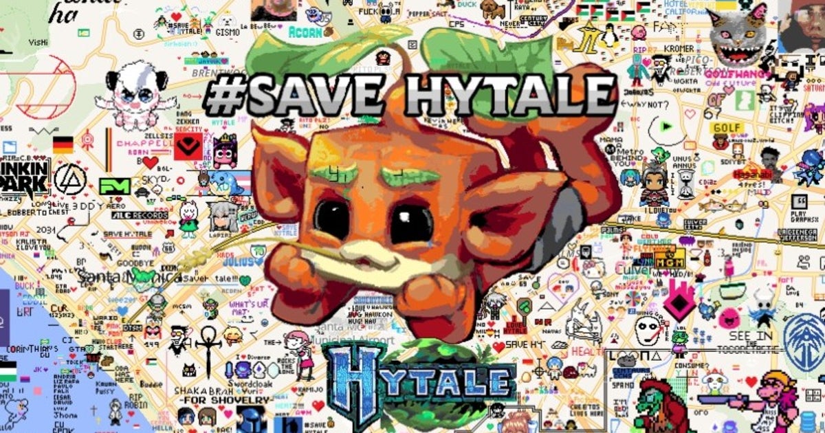 ハイテールファンは、WPLACEのRiot Gamesのオフィスに#SaveHytale Artをペイントし、キャンセルに抗議します