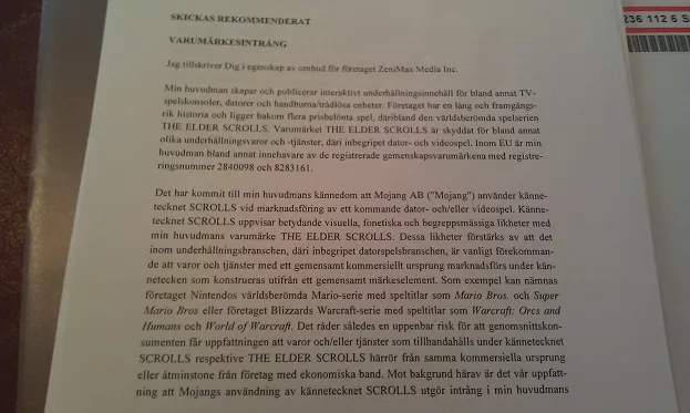 Bethesdaは、Minecraft Devsを1つの愚かな言葉で訴えます