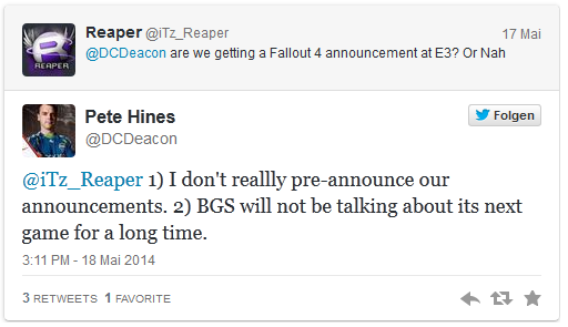 E3でフォールアウト4はありませんか？ Bethesdaの次のゲームはまだ遠く離れています