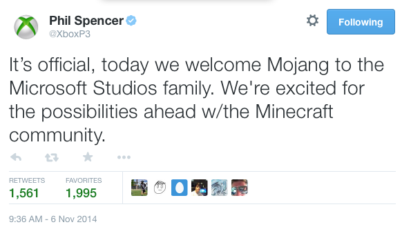 Microsoftは現在、Minecraft Dev Mojangを正式に所有しています