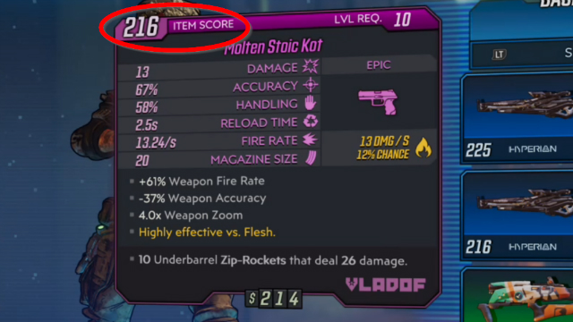 Borderlands 3アイテムスコア