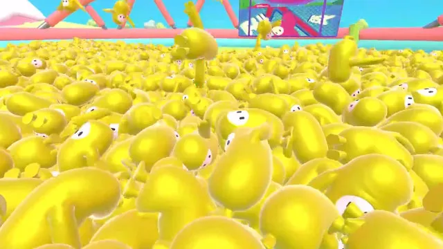 Fall Guys Twitterは、奇妙な黄色のチームトレーラーで100万人のフォロワーを祝います